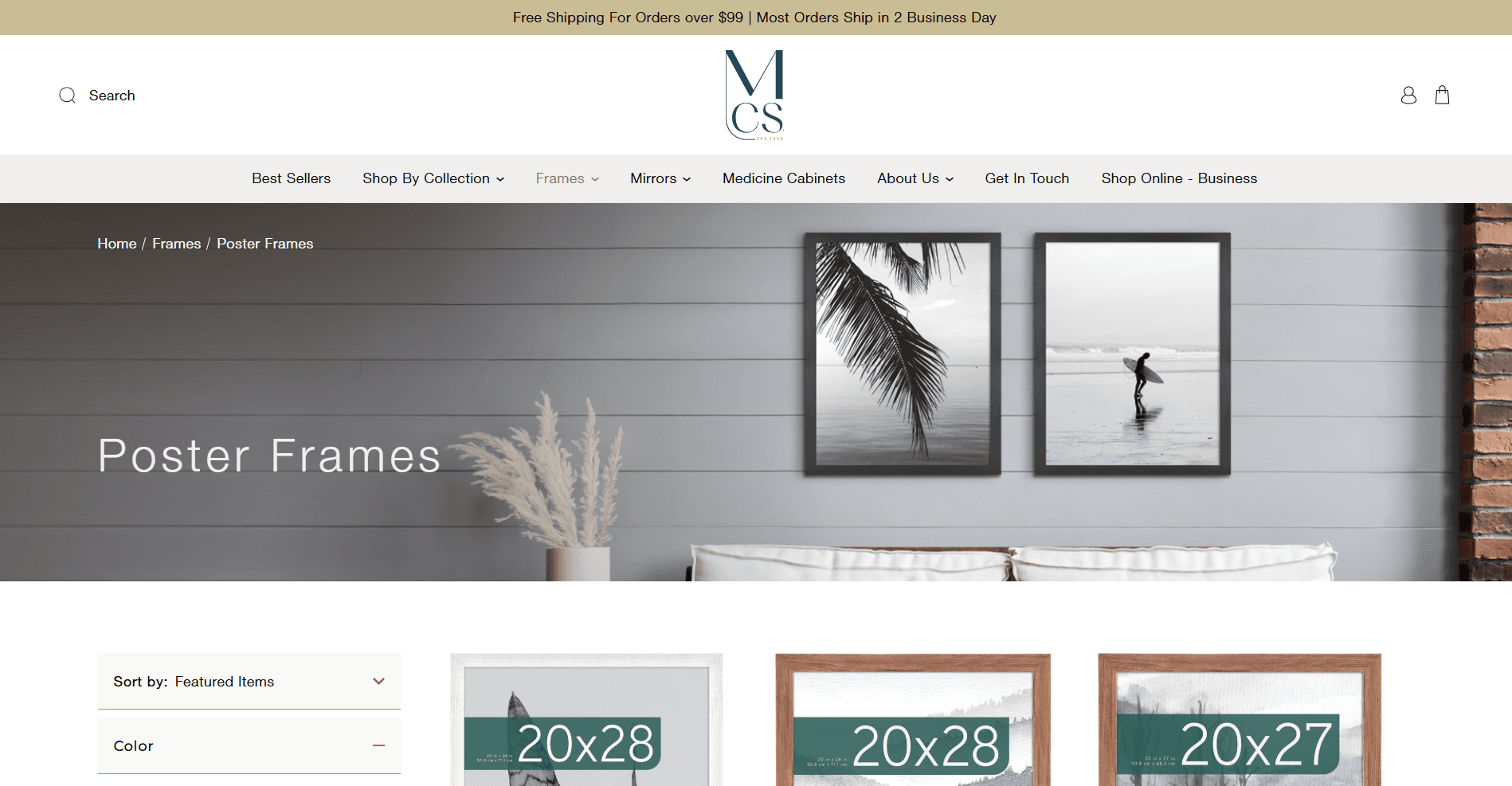 MCS Industries poster frames — project context